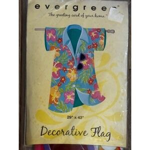 Evergreen Tropical Attire Hawaiian Shirt Decorative House Flag 29x43 26173 NEW